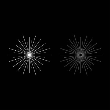 Güneş ışınları Sunbeam kavram simgesi anahat beyaz renk vektör illüstrasyon düz stil görüntü