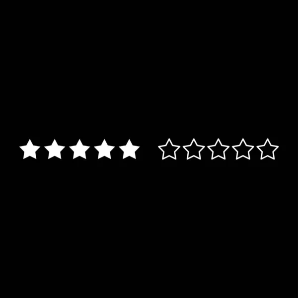 Five stars 5 stars rating concept icon outline set white color vector illustration flat style image