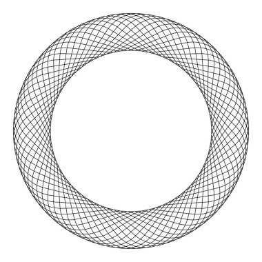 Merkezde boş spirograph öğesi Soyut eşmerkezli sembol simgesi siyah renk vektör illüstrasyon düz stil görüntüsü