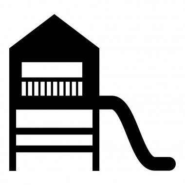 Oyun alanı slayt Çocuk slayt Çocuk oyun alanı Slayt simgesi siyah renk vektör illüstrasyon düz stil görüntü ile Çocuk oyun alanı Çocuk kasabası