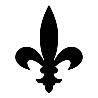 Heraldic sembolü Heraldry liliya sembolü Fleur-de-lis Royal french heraldry style simgesi siyah renk vektör illüstrasyon düz stil görüntü