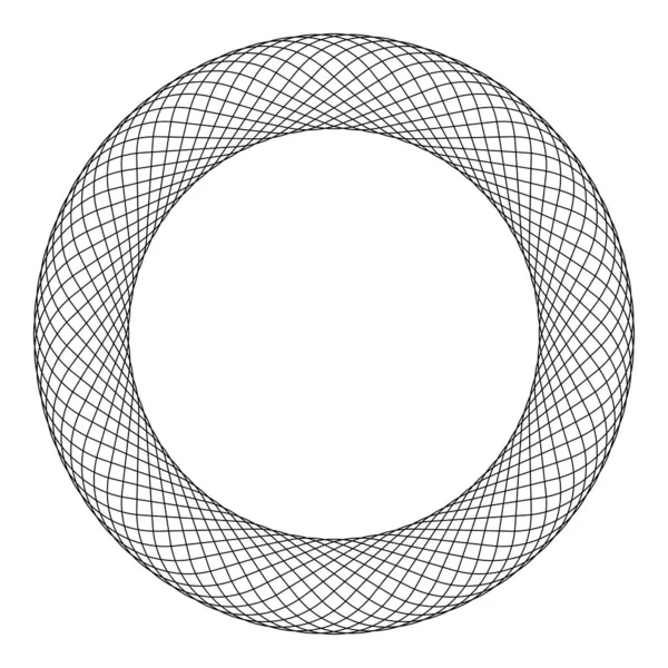 Spirograph element tomt i centrum abstrakt koncentrisk symbolikon svart färg vektor illustration platt stil bild — Stock vektor