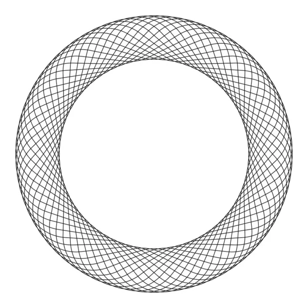 Elemen spirograf kosong di tengah Ikon simbol konsentris ikon warna hitam vektor gambar gaya rata - Stok Vektor