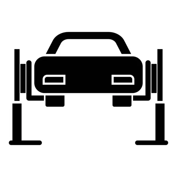 Αυτοκίνητο ανελκυστήρα υπηρεσία επισκευής αυτοκινήτων ιδέα αυτοκίνητο για την επιδιόρθωση ανελκυστήρα αυτοκίνητο ανυψώνεται σε αυτόματο ανελκυστήρα εικονίδιο μαύρο χρώμα διάνυσμα απεικόνιση επίπεδη εικόνα — Διανυσματικό Αρχείο