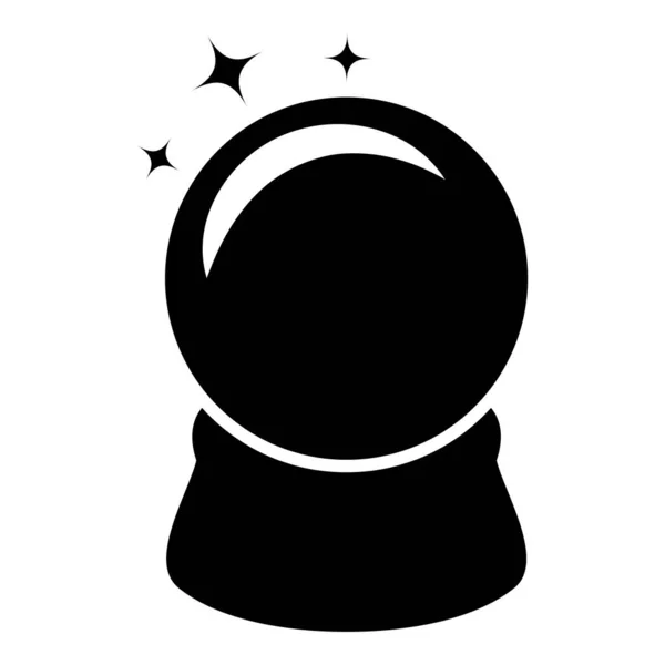 Kristallkugel Glaskugel spiralförmiges Konzept magische Kristallkugel Symbol schwarze Farbe Vektor Illustration flachen Stil Bild — Stockvektor