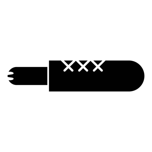 Francuski Hot Dog czarny ikona ilustracja kolor obraz płaski styl wektor — Wektor stockowy