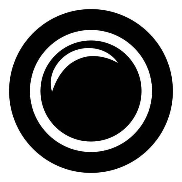 Macchina fotografica obiettivo foto attrezzature icona colore nero vettoriale illustrazione piatto stile immagine — Vettoriale Stock
