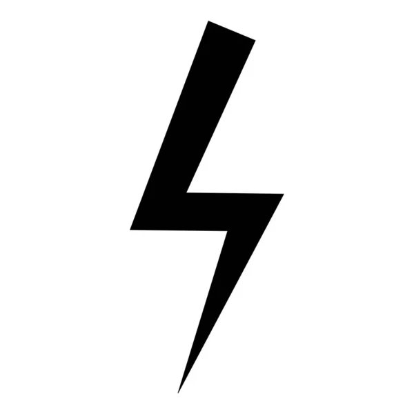Lightning bolt Energía eléctrica Flash Thunderbolt icono negro vector de color ilustración imagen de estilo plano — Vector de stock