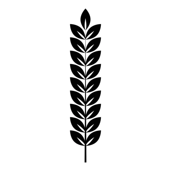 Spikelet av vete Plant Branch Icon svart färg vektor illustration platt stil bild — Stock vektor