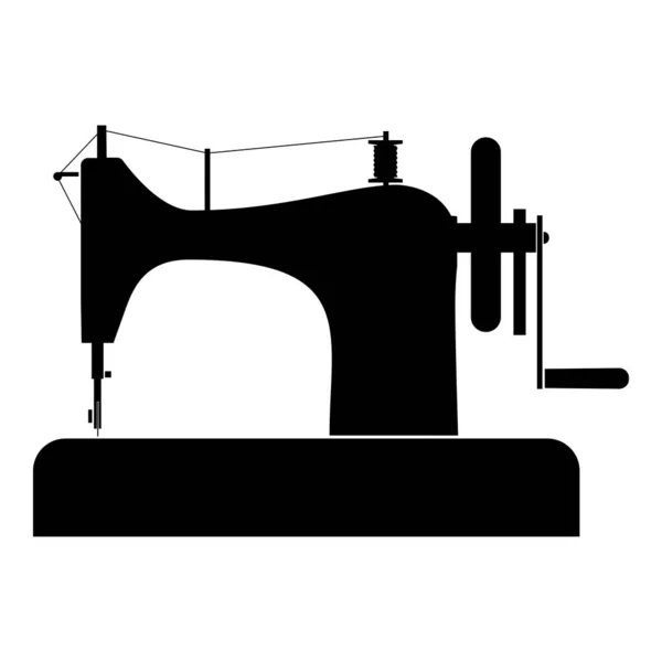 Máquina de costura Máquina de costura Equipamento de alfaiate ícone vintage cor preta vetor ilustração estilo plano imagem —  Vetores de Stock