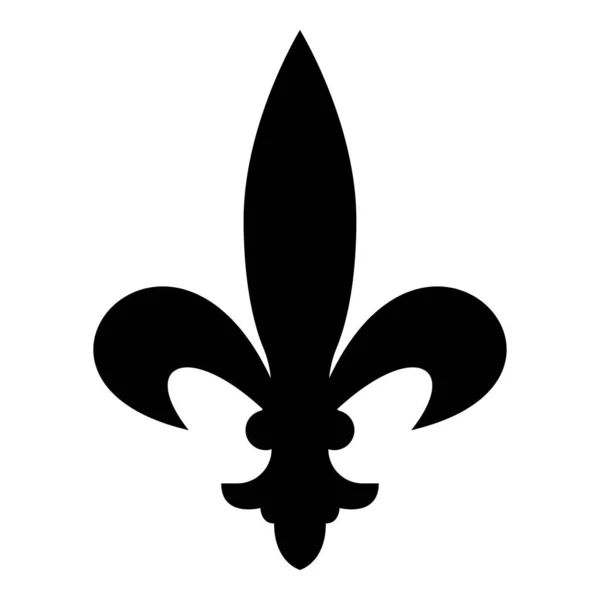 Heraldiska symbolen heraldik liliya symbol Fleur-de-Lis kunglig fransk heraldik stil ikon svart färg vektor illustration platt stil bild — Stock vektor