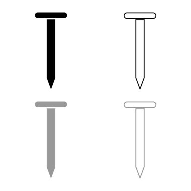 Anahat ayarlamak gri illüstrasyon düz renk simge siyah stil vektör tırnak