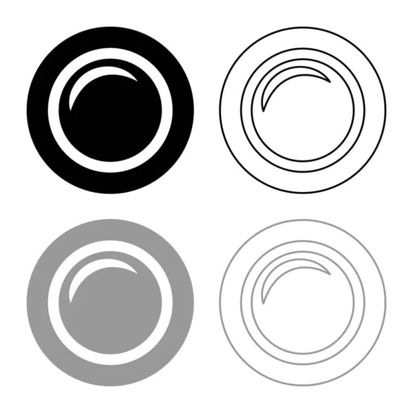 Κάμερα φακός φωτογραφία εξοπλισμός εικονίδιο περίγραμμα σύνολο μαύρο γκρι χρώμα διάνυσμα εικόνα επίπεδη στυλ εικόνας — Διανυσματικό Αρχείο