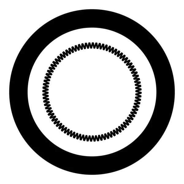 Decoration circle Decorative line Art frame icon in circle round black color vector illustration flat style image — Stock Vector