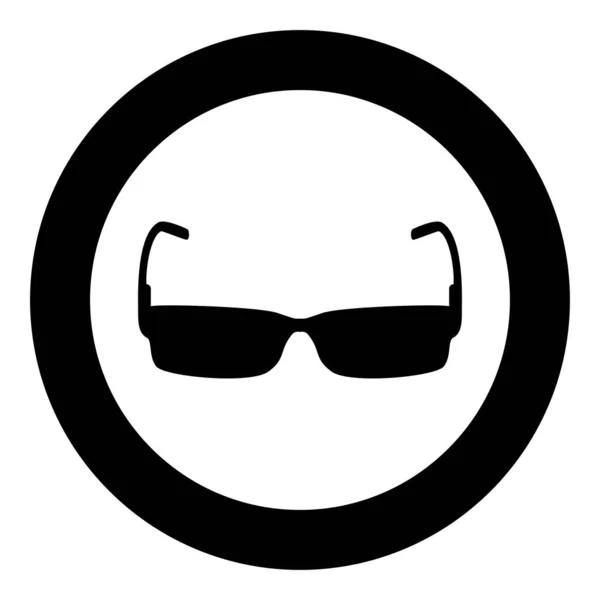 Ícone de óculos de sol em círculo redondo vetor de cor preta ilustração imagem de estilo plano —  Vetores de Stock