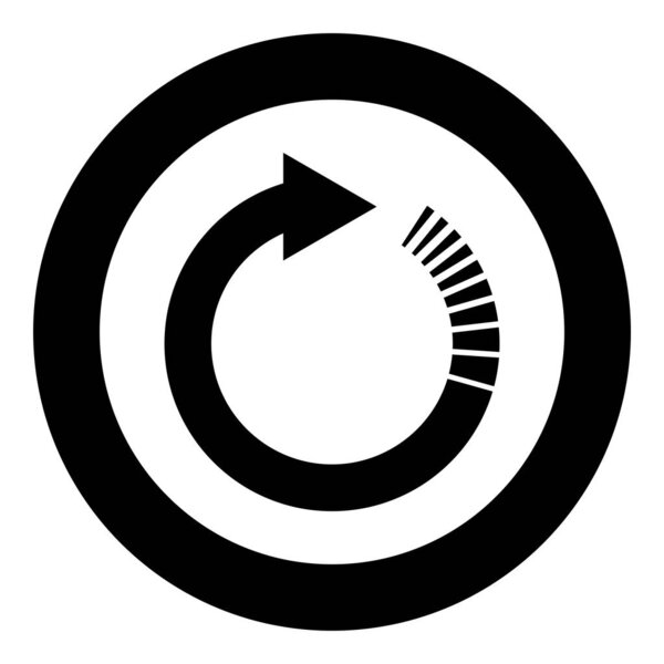 Circle arrow with tail effect Circular arrows Refresh update concept icon in circle round black color vector illustration flat style image