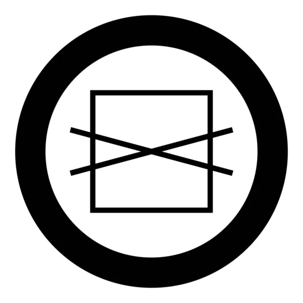 Nicht trocknen Kleidung Pflege Symbole Waschen Konzept Wäsche Zeichen Symbol im Kreis rund schwarz Farbvektor Abbildung flachen Stil Bild — Stockvektor