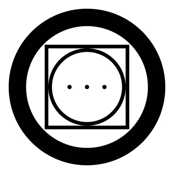Sušení bubnu v režimu vysokoteplotní režim oblečení symboly praní prádlo symbol pro prádelnu ikona v kruhu kulatý černý barevný vektor obrázek plochý styl — Stockový vektor