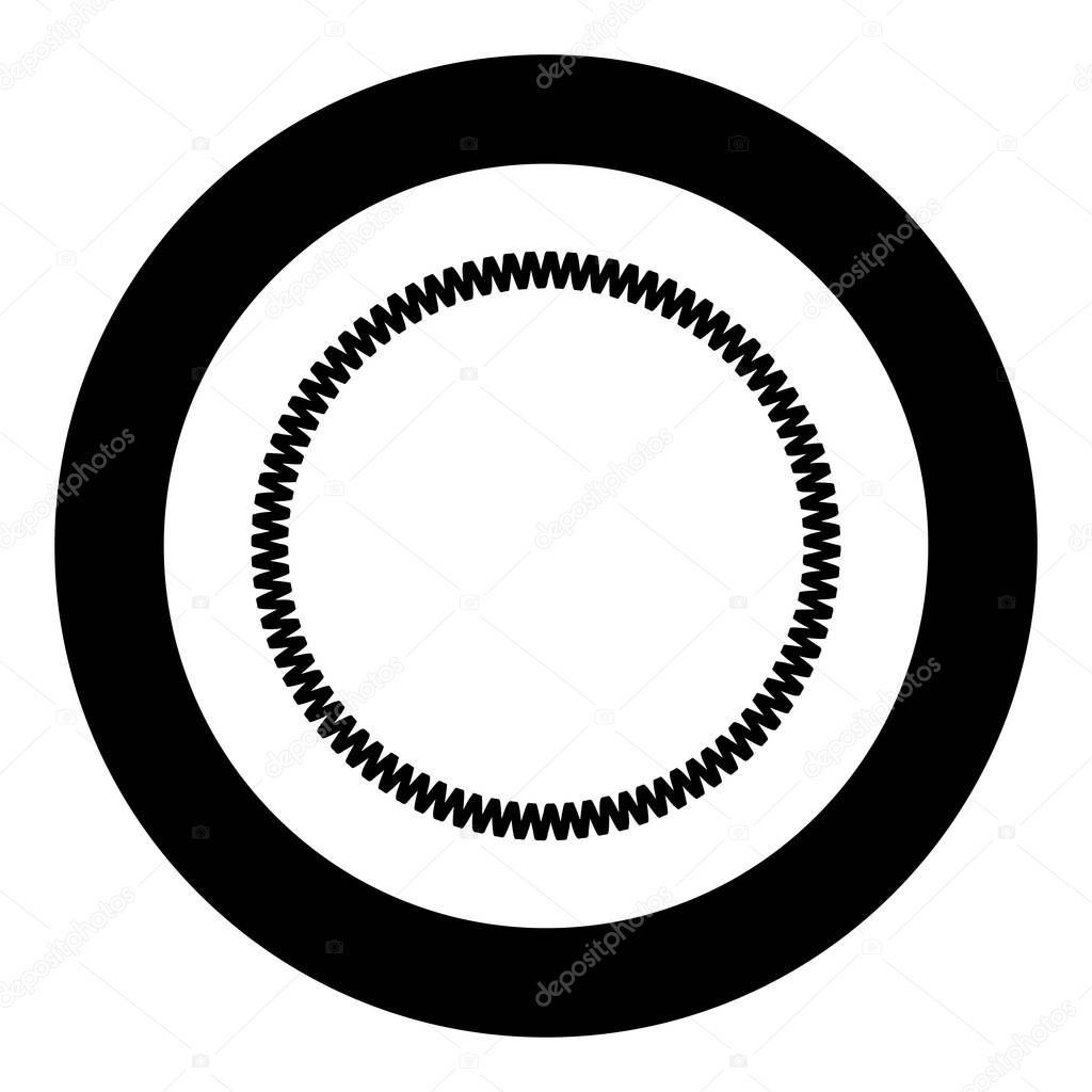 Decoration circle Decorative line Art frame icon in circle round black color vector illustration flat style image