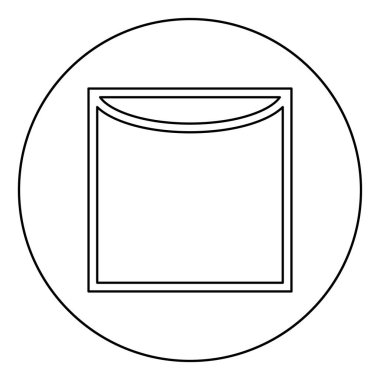 Askıda dikey kurutma Giysi bakım sembolleri Çamaşır konsepti Daire yuvarlak anahat siyah renk vektör illüstrasyon düz stil görüntü içinde çamaşır işareti simgesi