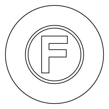 Giysi bakım sembolleri kullanarak hidrokarbon monoklorotriklorometan ile temizleme Çamaşır konsepti Daire yuvarlak anahat siyah renk vektör illüstrasyon düz stil görüntü çamaşır işareti simgesi