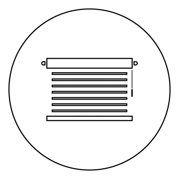 Jalousie Металлическое окно жалюзи для офиса иконка Луверс в круглую очертания черный цвет вектор иллюстрация плоский стиль изображения — стоковый вектор