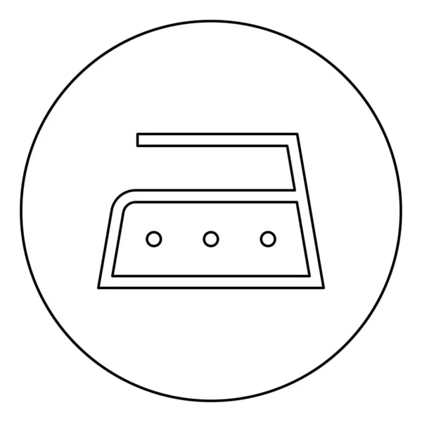 Stiratura è consentito ad alta temperatura a duecento 200 gradi simboli per la cura dei vestiti Concetto di lavaggio Lavanderia segno icona in cerchio contorno rotondo colore nero vettore illustrazione stile piatto immagine — Vettoriale Stock