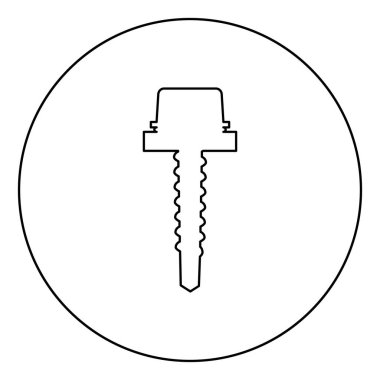 Metal çatı vidası Oluşturulmuş kaplama simgesi yuvarlak yuvarlak çizgili siyah renk çizimi düz resim