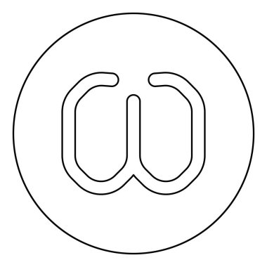 Omega Yunanca sembolü küçük harf yazı tipi simgesi daire şeklindeki siyah renk vektörü çizimi düz resim