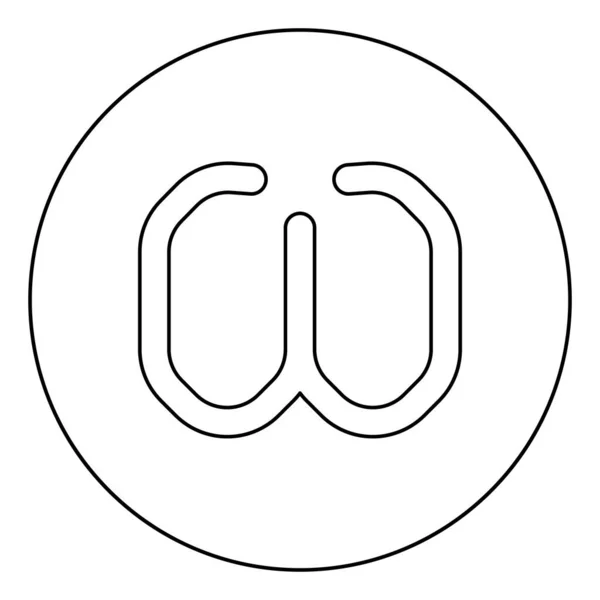 Omega Grek Symbol Liten Bokstav Gemener Typsnitt Ikon Cirkel Rund — Stock vektor