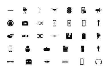 Elektronik siyah renk katı biçim vektör çizimi