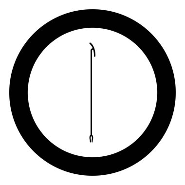 Mısır asası Uas simgesi yuvarlak siyah renk vektör illüstrasyon resmi katı ana hat biçimi basit