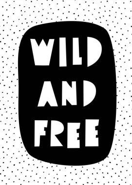 Tipografik Tasarım poster şablonu siyah ve beyaz noktalar üzerinde arka plan desen. İskandinav tarzı çocuk odası duvar sanatı, A4 boyutunda, yazdırılabilir çocuklar oda dekorasyon.