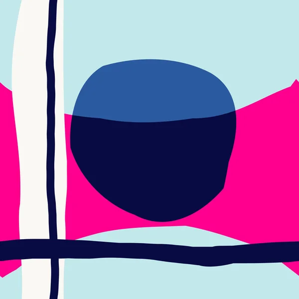 ライトブルー ネイビー ブルーとピンク色の背景に白の抽象的な形でシームレスな繰り返しパターン 壁アート グリーティング カード パッケージ デザイン包む — ストックベクタ