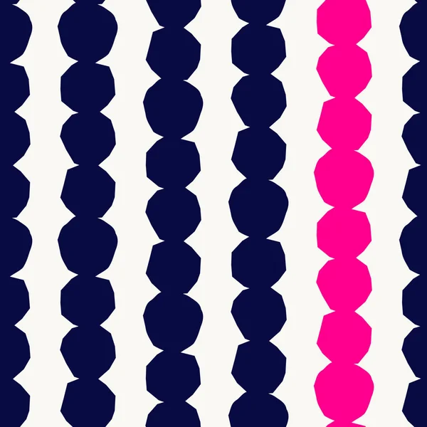 ネイビー ブルーと白の背景にピンクの抽象的な幾何学図形をシームレスな繰り返しパターン 壁アート グリーティング カード パッケージ デザイン包む — ストックベクタ