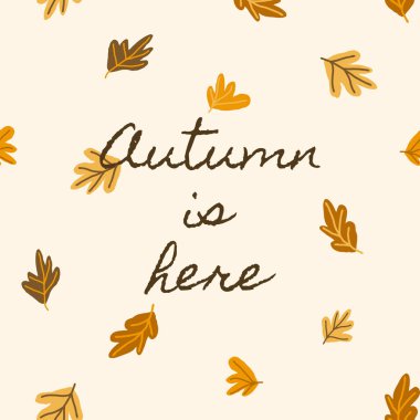 Metin ile yaprakları ile sonbahar tasarım sonbahar geldi