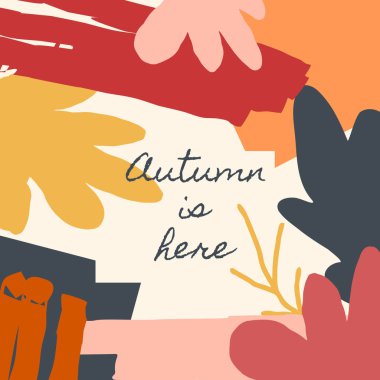 Metin ile yaprakları ile sonbahar tasarım sonbahar geldi