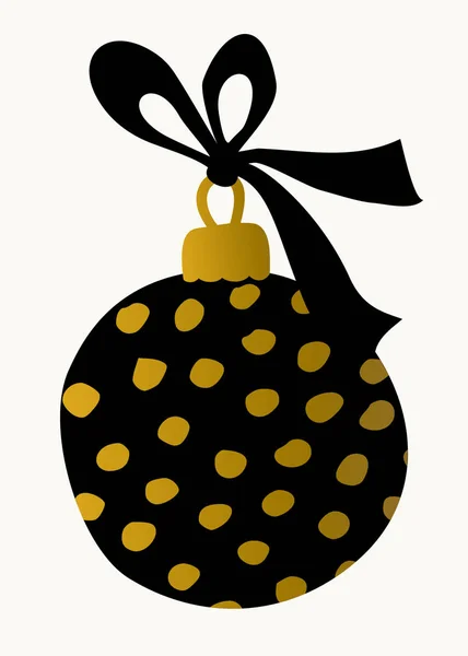 ゴールドと白の背景に黒で安物の宝石とクリスマス デザイン — ストックベクタ