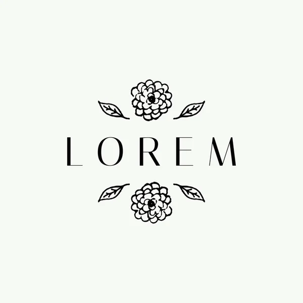 Modern Zarif Tipografik Logo Tasarımı Çiçekçi Kozmetik Düğün Dekor Için — Stok Vektör
