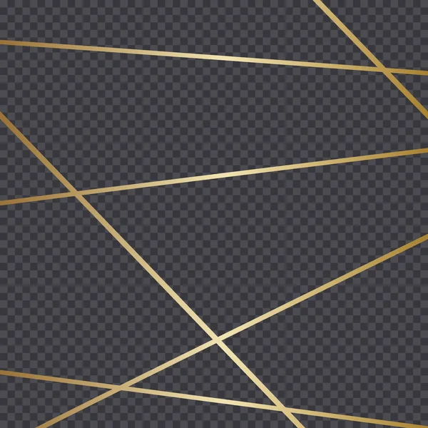 金色の線が濃い透明グリッドの背景に分離します お祝いベクトル オーバーレイ 装飾的な要素 フレーム デザイン — ストックベクタ