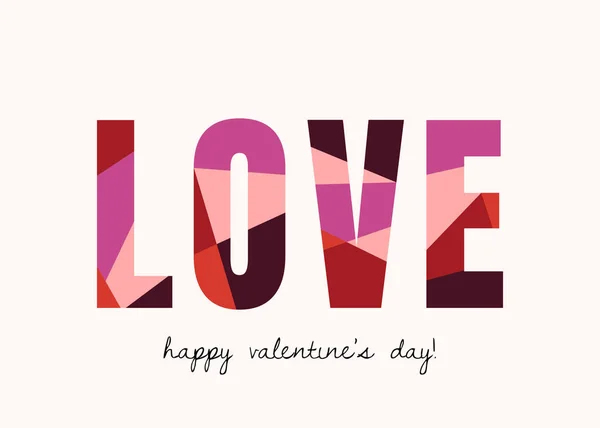 Aftelkalender Voor Valentijnsdag Wenskaartsjabloon Met Kleurrijke Typografisch Ontwerp Witte Achtergrond — Stockvector