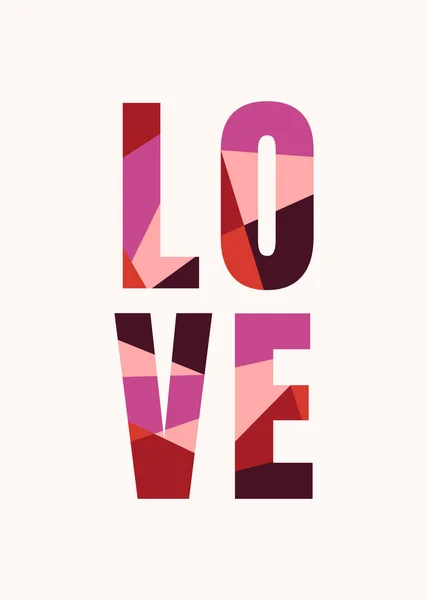 Aftelkalender Voor Valentijnsdag Wenskaartsjabloon Met Kleurrijke Typografisch Ontwerp Witte Achtergrond — Stockvector