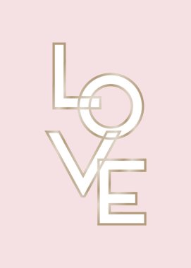 Şık ve modern tipografik tasarım St. Valentine's gün tebrik kartı şablonu. Metin 