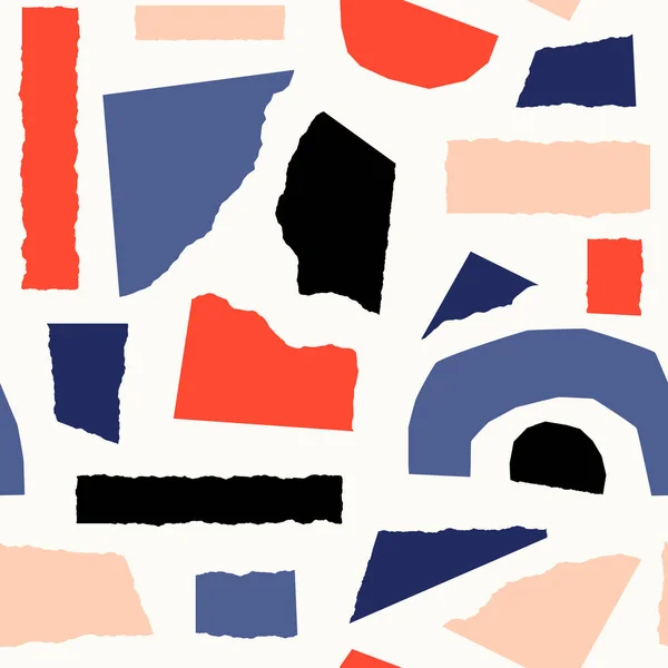 シームレスな紙のコラージュのパターン — ストックベクタ