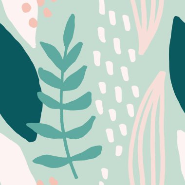 Dikişsiz Soyut Yaprak Desen