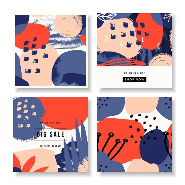 Collage contemporaneo Quadrato Design Templates — Vettoriale Stock