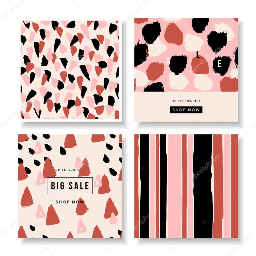 Abstract Design Square Templates