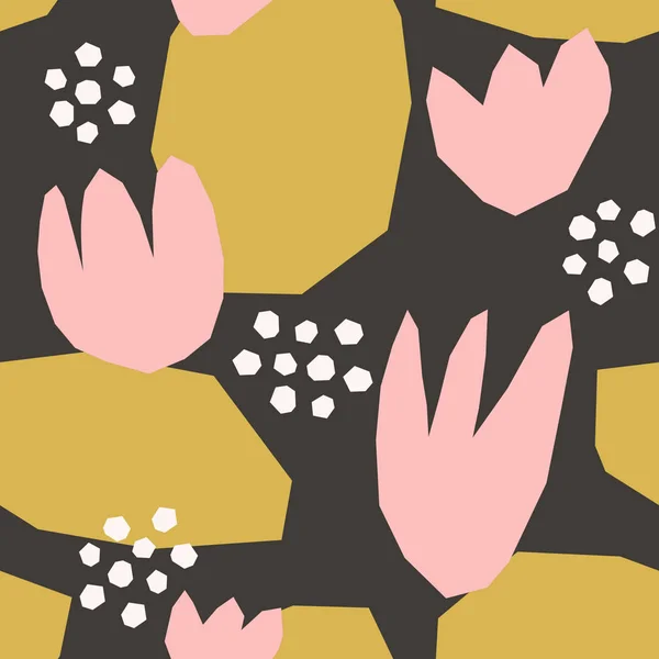 Nahtloser Papierschnitt florales Muster — Stockvektor