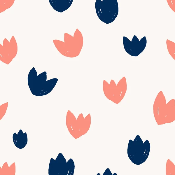 Simple Tulip Shapes Seamless Pattern — Stock Vector