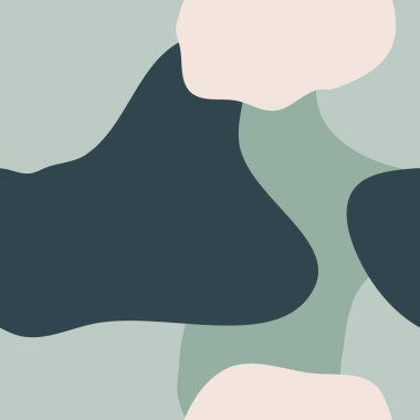 Nane Yeşili Organik Şekiller Deseni